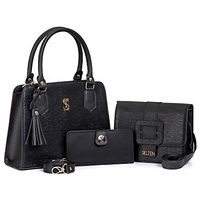 Kit Bolsas Femininas: Transversal, Clutch e Carteira
