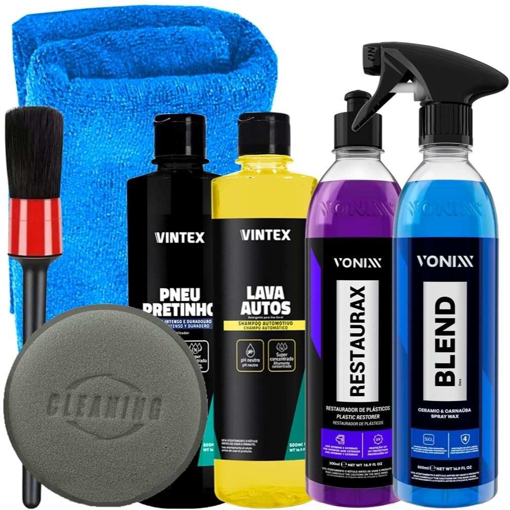 Kit Completo Lava Autos Vintex & Vonixx: Brilho e Proteção Profissional