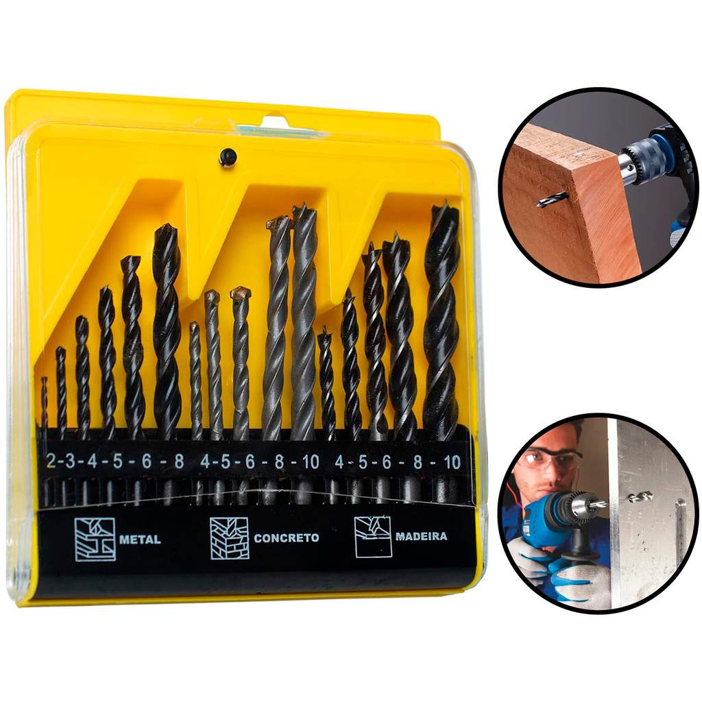 Kit Brocas Hutz: 16 Peças para Perfurar Tudo!