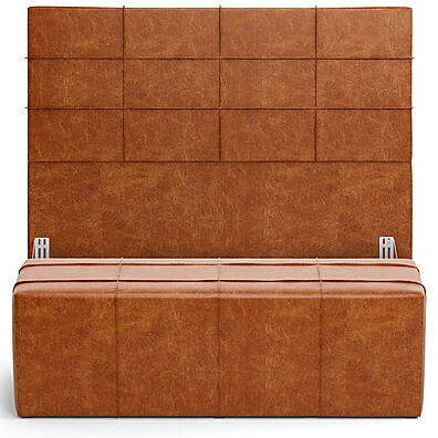 Kit Cabeceira + Puff Roma King 195cm – Conforto e Elegância