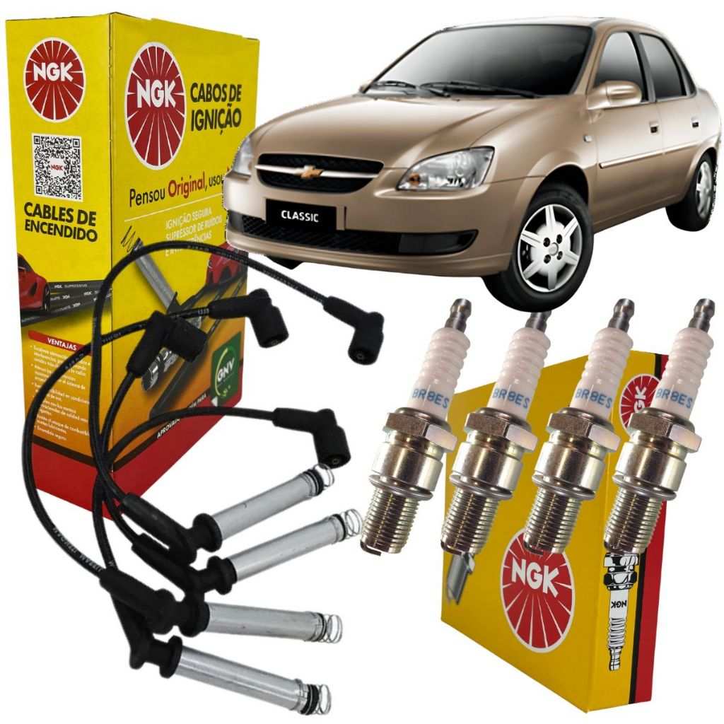 Kit Cabos e Velas NGK: Celta, Corsa e Classic 1.0