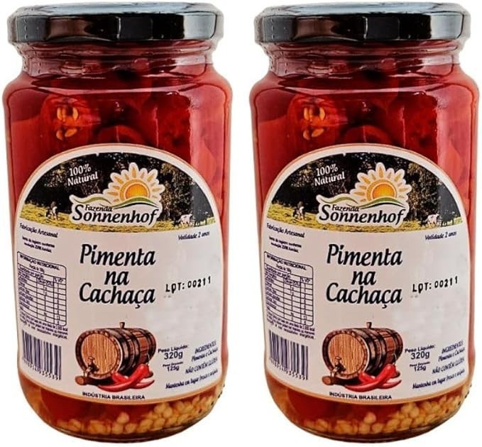 Kit com 2 Conserva de Pimenta Fatiada na Cachaça - 320g cada