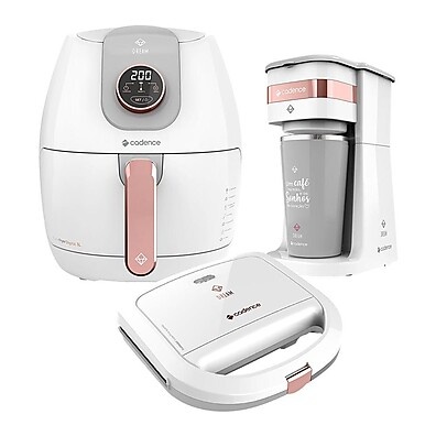 Kit Cadence Dream Rosé Gold: Fritadeira, Cafeteira e Sanduicheira