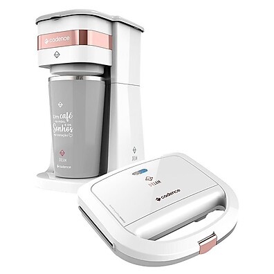 Kit Cafeteira e Sanduicheira Rosé Gold Cadence Dream