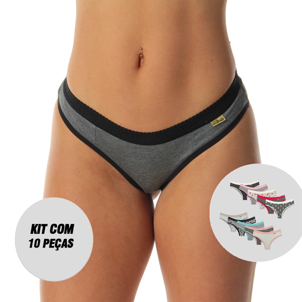 Kit Calcinhas Conforto Vivi: 10 Unidades!