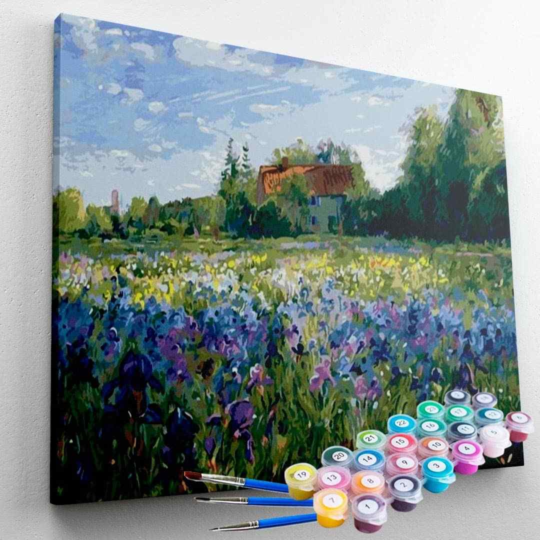 Kit de Pintura Terapêutica Campo Florido - Relaxamento e Bem-Estar com Arte