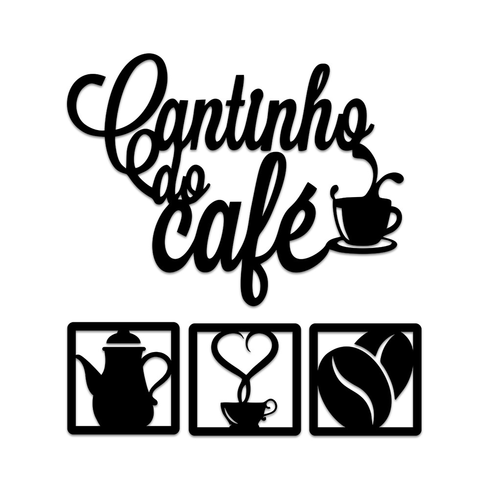 Kit Cantinho do Café 4 Peças 30cm – Decore sua Cozinha com Estilo