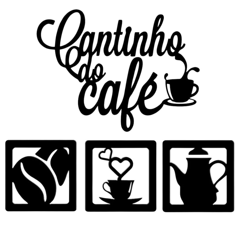 Kit Cantinho do Café 4 Peças: Decore Sua Cozinha com MDF e Fita Dupla Face