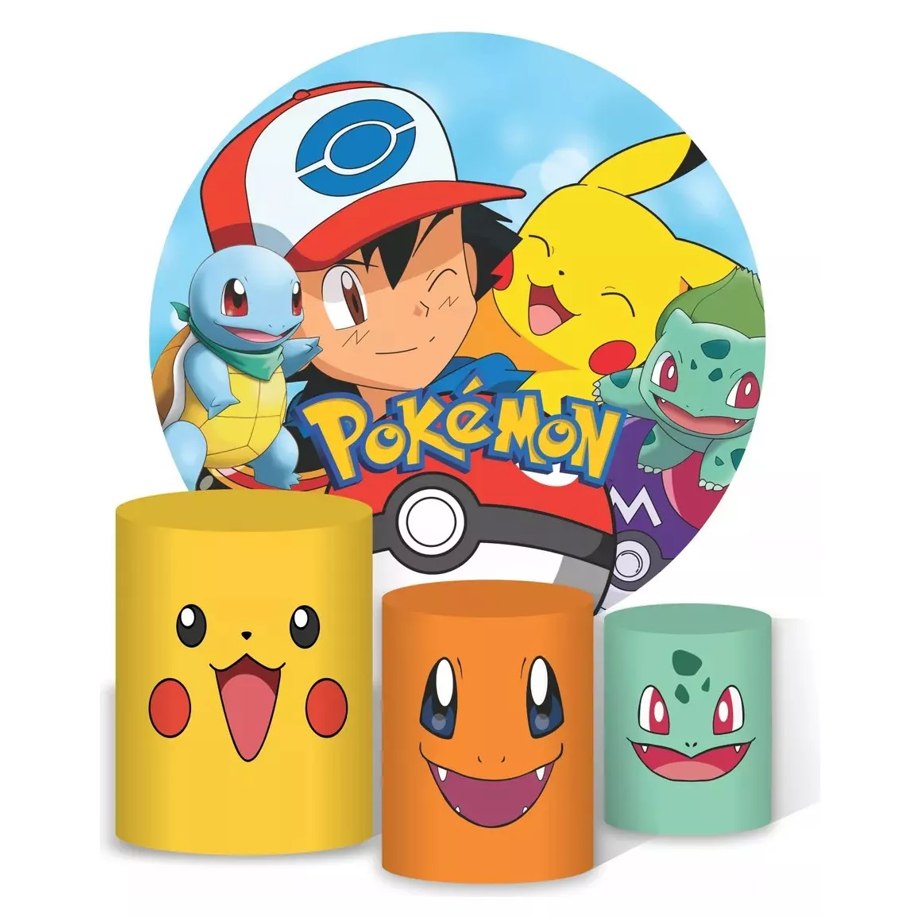 Kit Capas Sublimadas Pokémon para Painéis e Cilindros