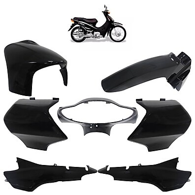 Kit Carenagem Biz 100 2001-2005 Preto – Transforme Sua Moto!