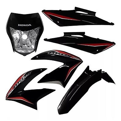 Kit Carenagem Bros 150 2013/2014 Preta com Adesivos