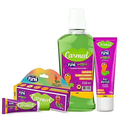 Kit Carmed Fini Minhocas: Hidratação e Cuidado Bucal
