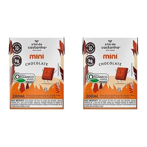 Kit 2X: Leite Vegetal Mini Chocolate Orgânico A Tal da Castanha 200ml