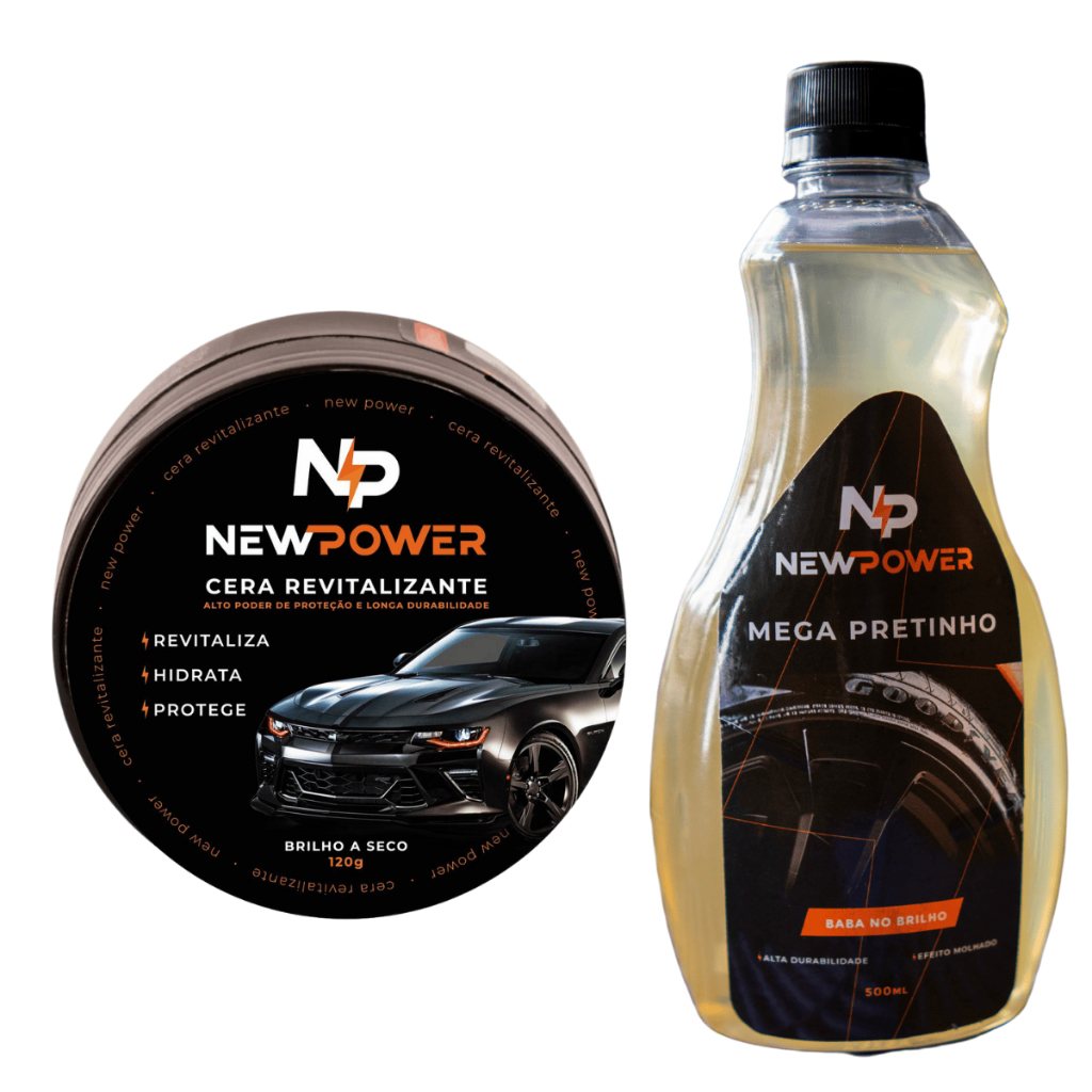 Kit Cera Revitalizadora + Pretinho de Pneus: Brilho que Dura e Não Sai com Água