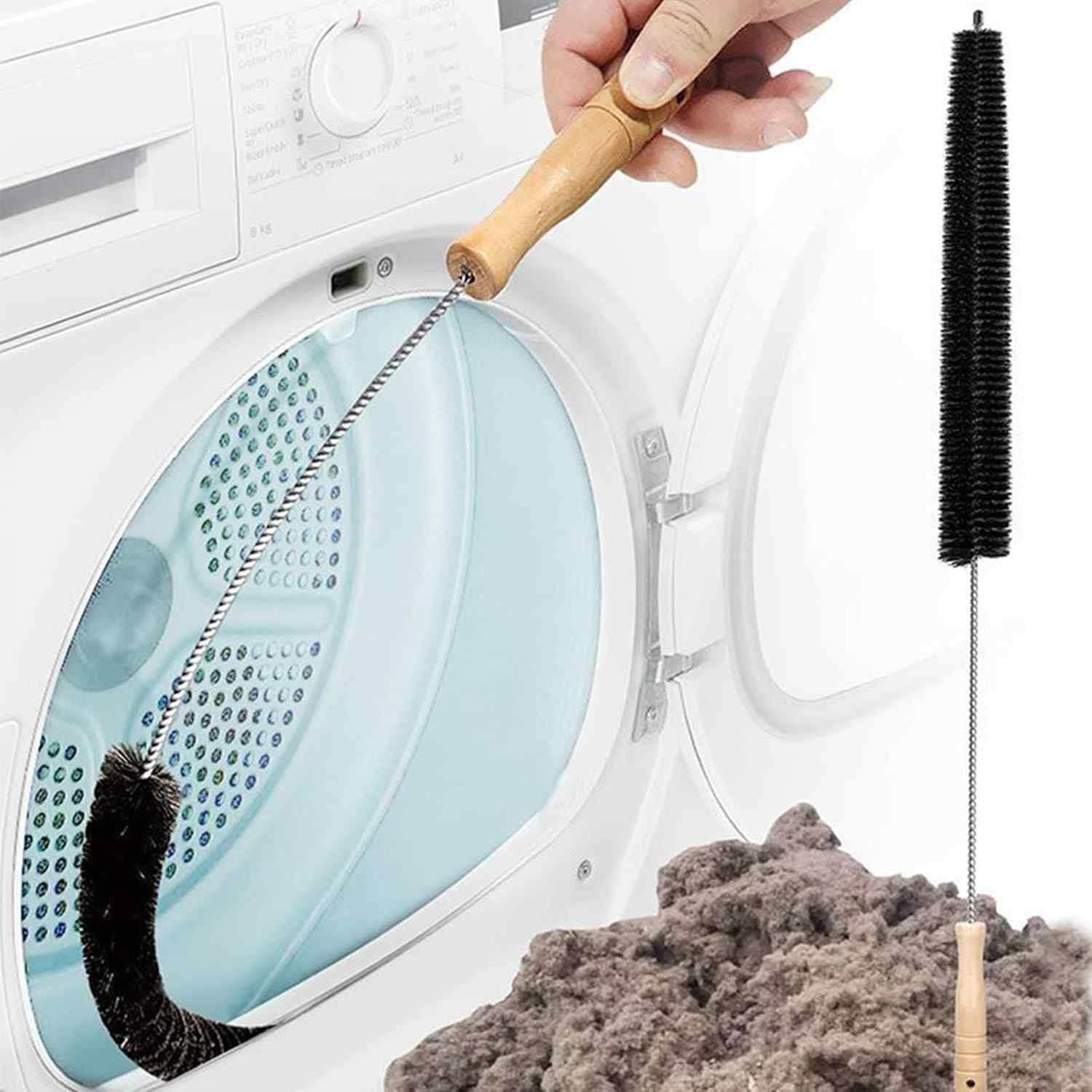 Kit Profissional de Limpeza para Secadora - Escova Longa com Cerda Densa e Flexível para Remover Fiapos