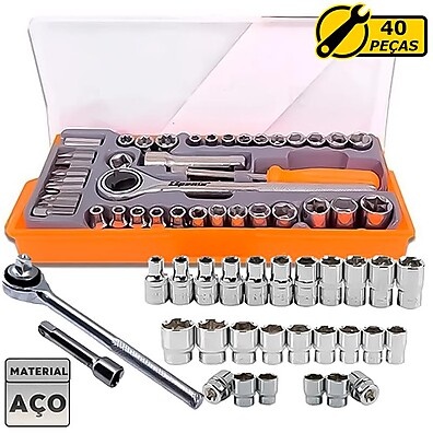Kit Chave Catraca 40 Peças: Profissional e Completo!