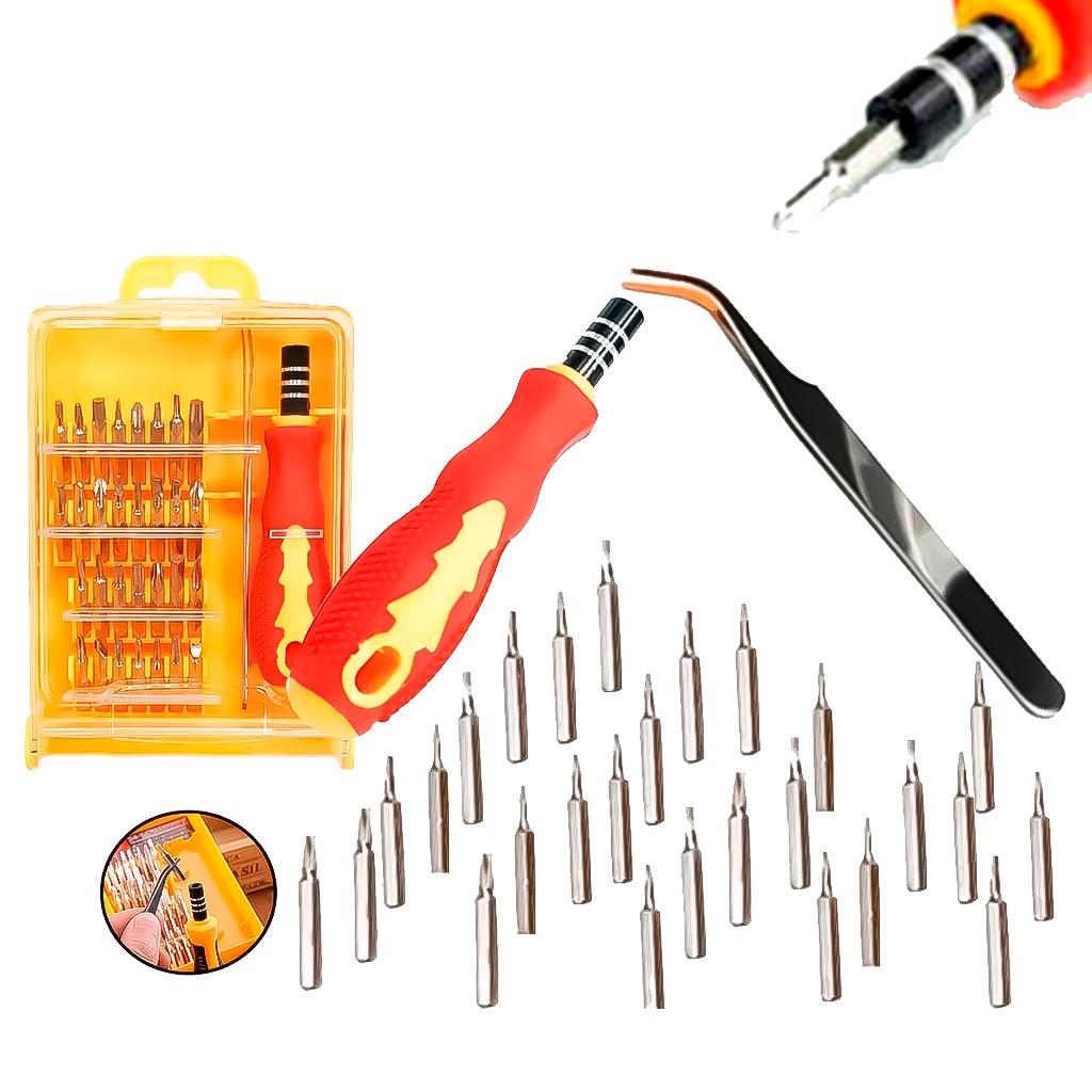 Kit Chaves de Precisão 32 Peças: Repare Seus Eletrônicos!