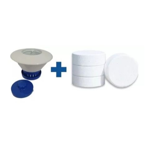 Kit Clorador Flutuador Margarida + Pastilha Multi-Ação: Limpeza Eficaz para Piscinas