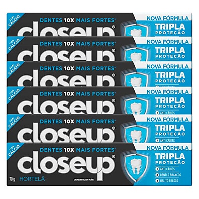 Kit Close Up Triple Hortelã 6 Unidades – Hálito Fresco e Dentes Fortes