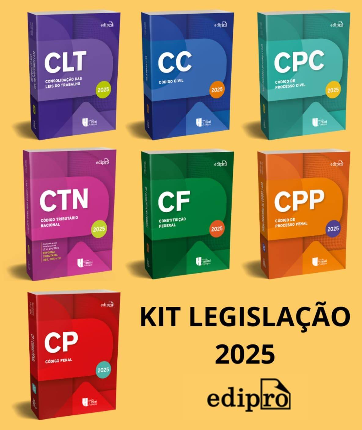 KIT COLEÇÃO LEGISLAÇÃO 2025: Constituição, CLT, Códigos Civil, Penal, Tributário e Processuais - Essencial para Advogados e Estudantes