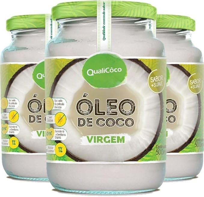 Kit 3 Óleo de coco virgem Qualicôco 500ml