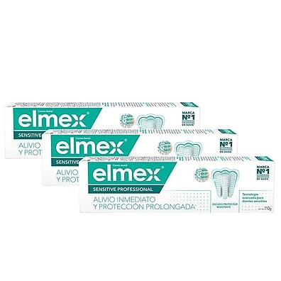 Kit com 3 Cremes Dentais Elmex Sensitive 110g – Alívio Imediato para Dentes Sensíveis