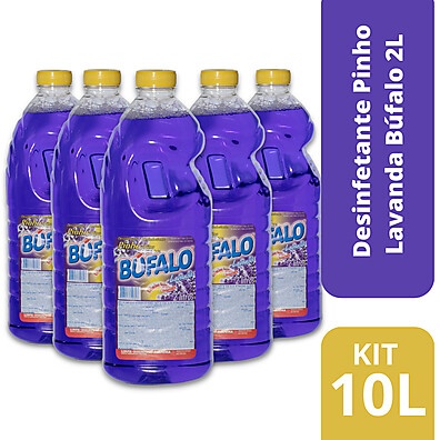 Kit com 5 Desinfetantes Pinho Bufalo Lavanda 2L – Limpeza Poderosa!