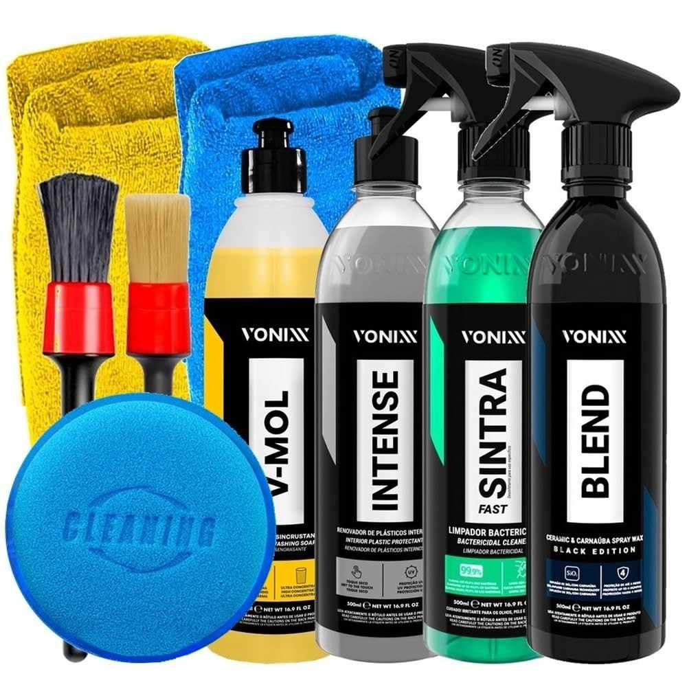 Kit Completo Vonixx: Shampoo V-Mol, Spray Black, Intense e Sintra Fast + Acessórios Karbox