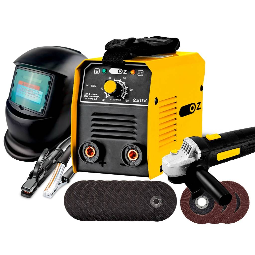 Kit Completo para Solda Profissional: Máquina, Esmerilhadeira e Acessórios