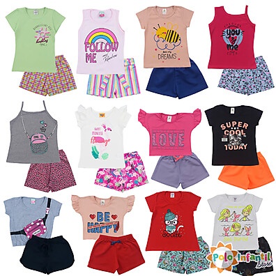 Kit Conjuntos Sortidos Bebê Menina 6 a 12 Meses – Verão e Inverno
