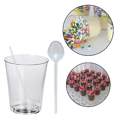 Kit Copinho 10ml + Mini Colher Cristal para Brigadeiros