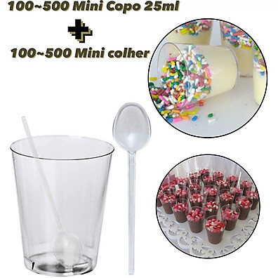 Kit Copinhos e Colheres Brigadeiro: 100 a 500 Unidades
