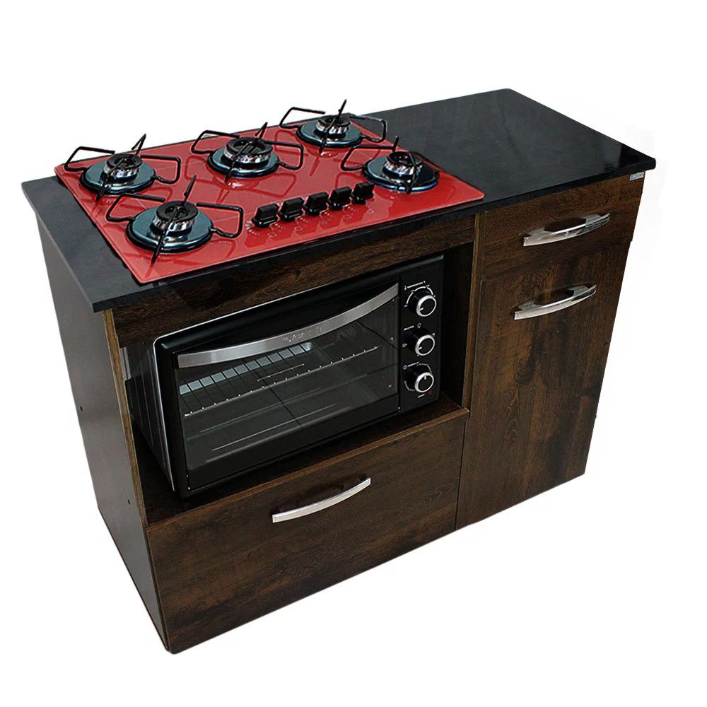 Kit Cozinha Completo: Balcão + Cooktop + Forno