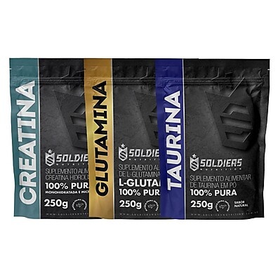 Kit Creatina + Glutamina + Taurina: Ganhe Massa e Energia!