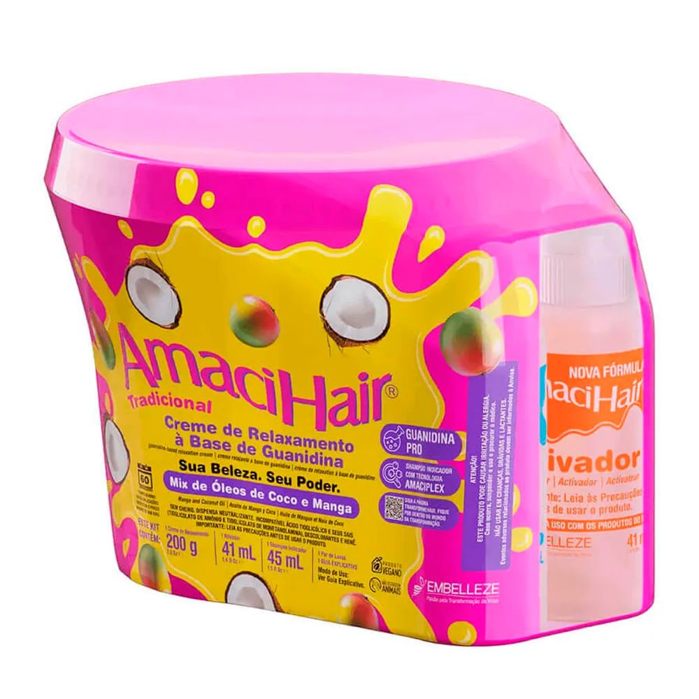 Kit Creme Relaxante AmaciHair Tradicional: Alisamento Suave e Eficaz