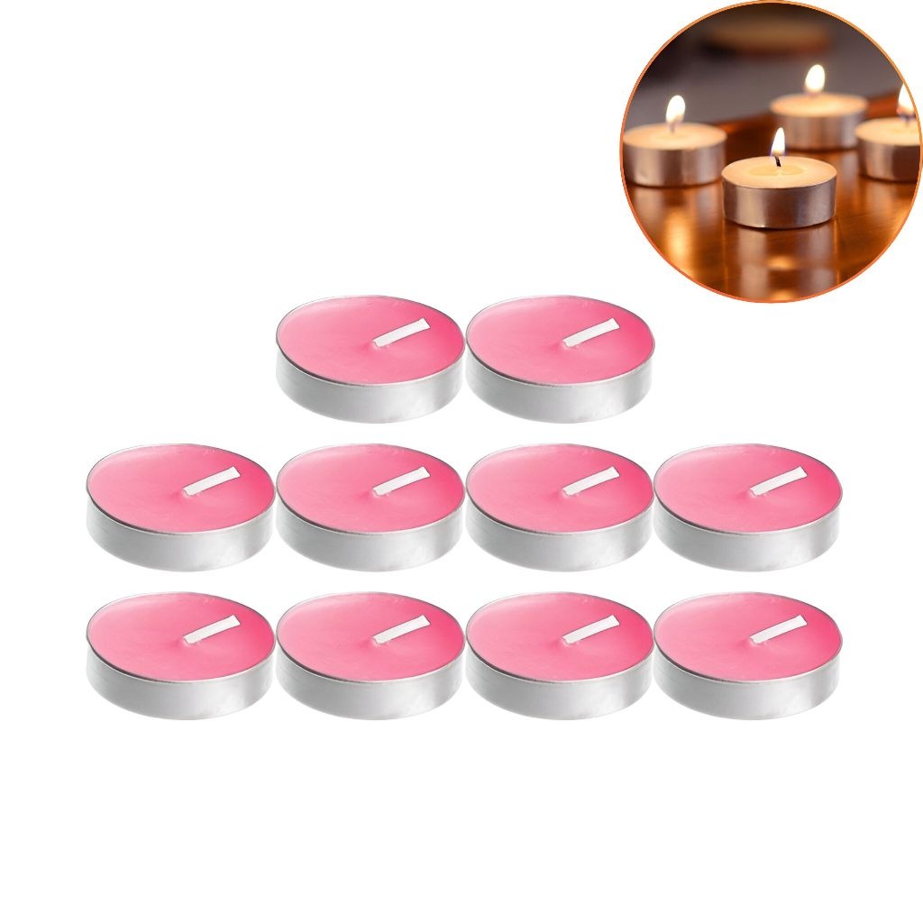 Kit de 10 Velas Aromáticas Redondas para Festas & Casamentos