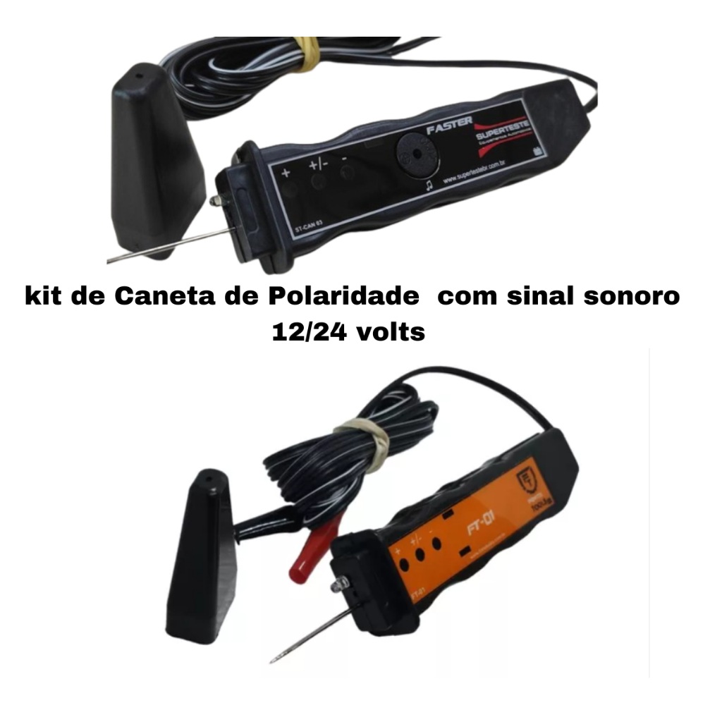 Kit de Canetas de Polaridade 12V/24V – Com e Sem Sinal Sonoro