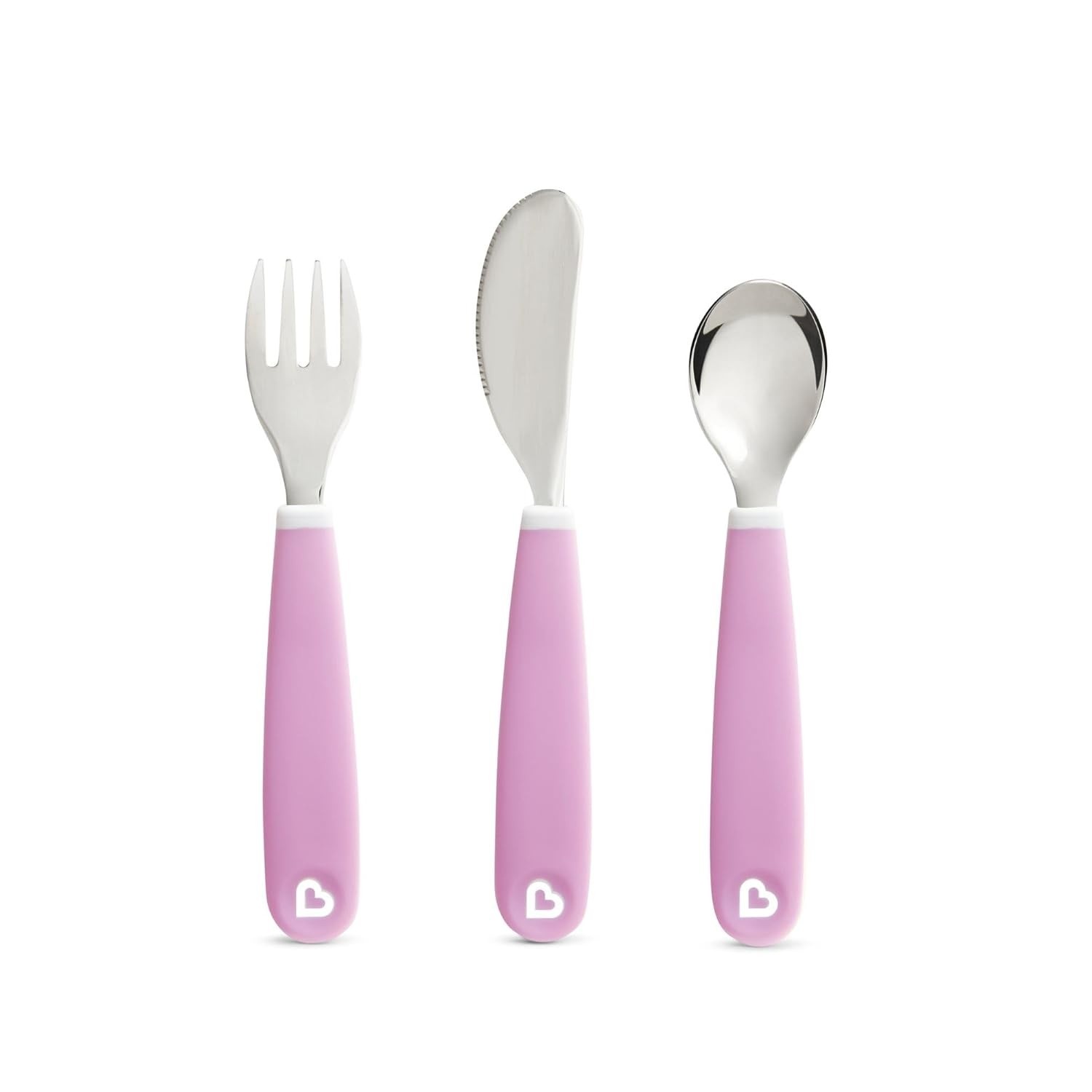 Munchkin Kit de Talheres Infantil Roxo - Seguro, Livre de BPA e Ideal para Crianças a Partir de 18 Meses