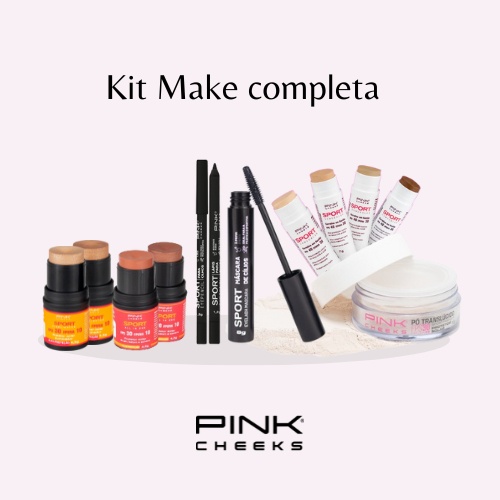 Kit de Maquiagem Pink Cheeks: Seu Look Completo!