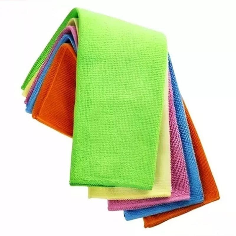 Kit 5 Panos de Microfibra Multiuso - Alta Absorção, Anti Risco, Cores Sortidas para Limpeza Automotiva e Doméstica