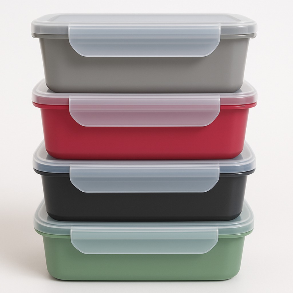 Kit de Potes Plásticos com Trava BPA Free – Ideal para Dieta e Meal Prep
