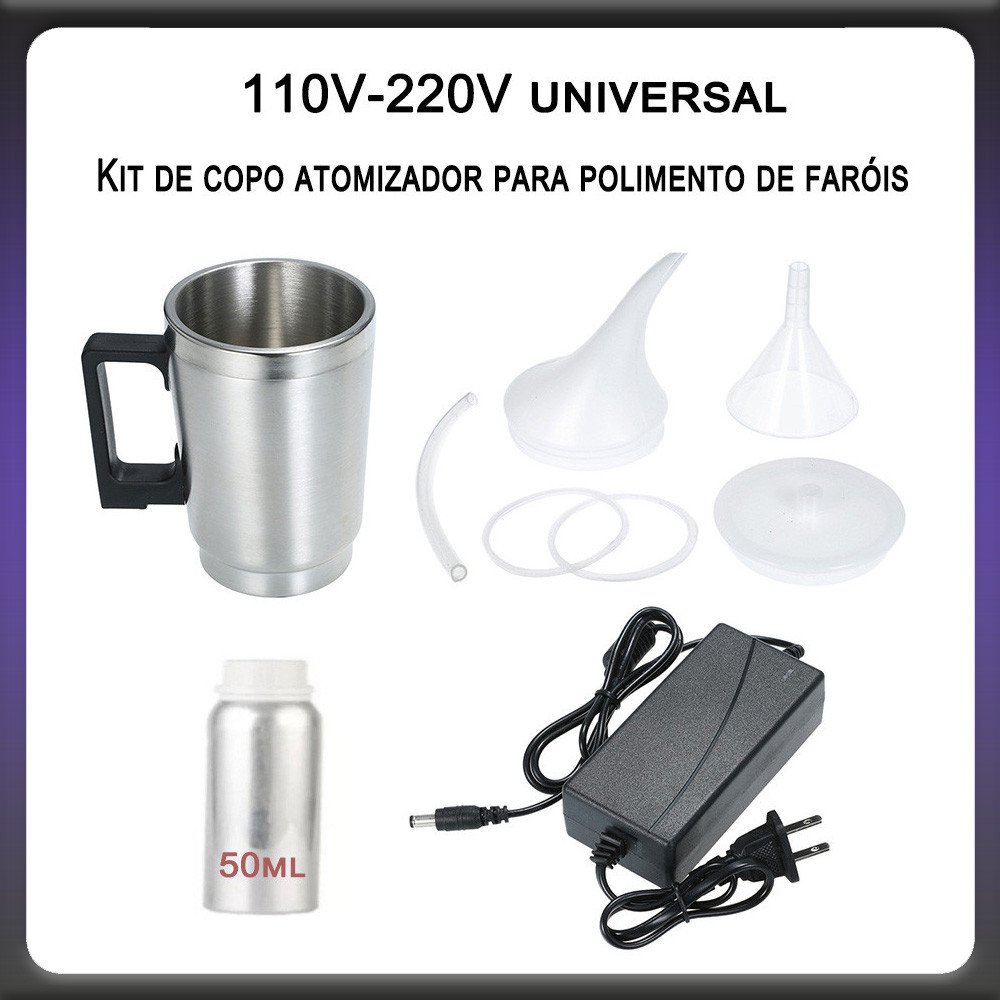 Kit de Revestimento de Faróis com Polimento a Vapor e Polímero Revitalizador