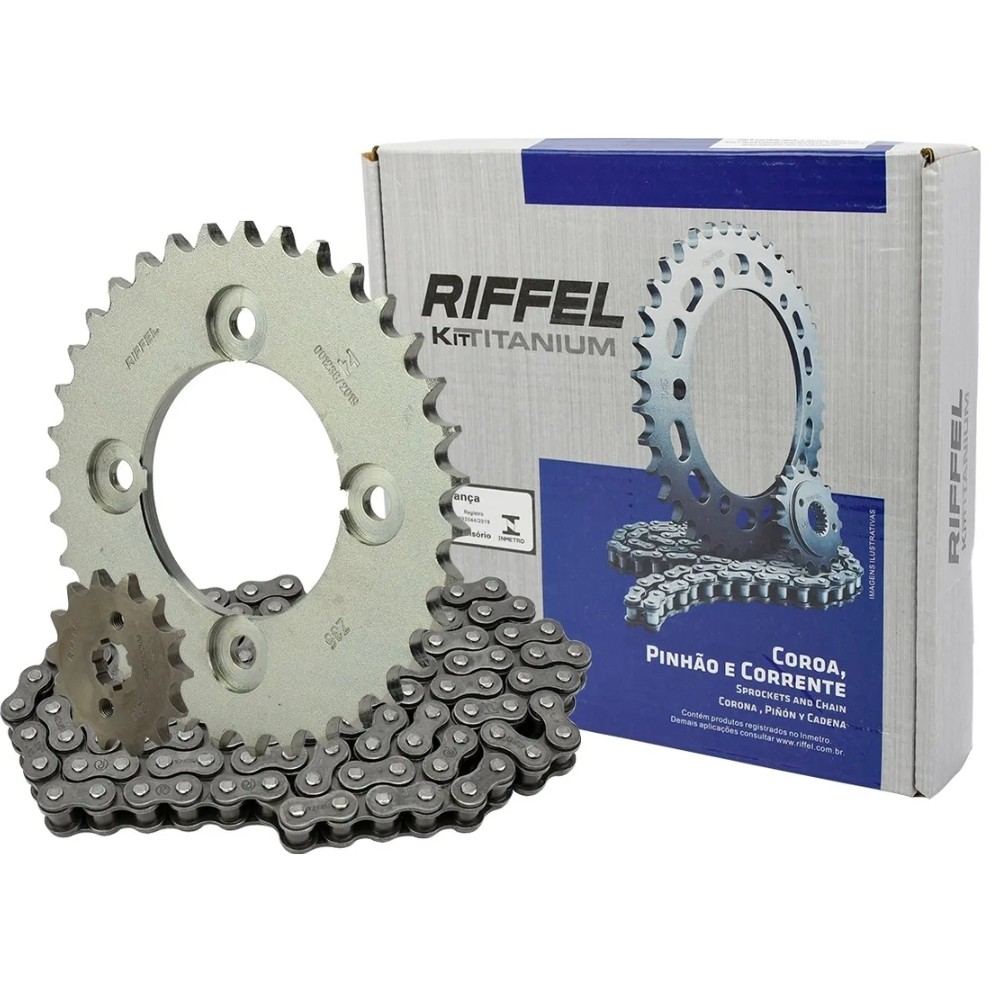 Kit de Transmissão Riffel Aço 1045 para Pop 100/110 Biz 125 – Alta Durabilidade