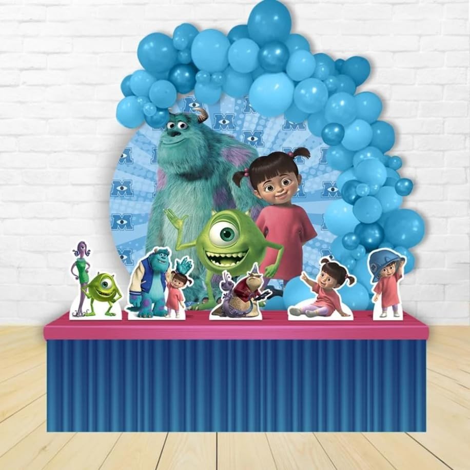 Kit Decoração Painel Redondo Monstros - Festa Infantil Temática com Design Personalizado