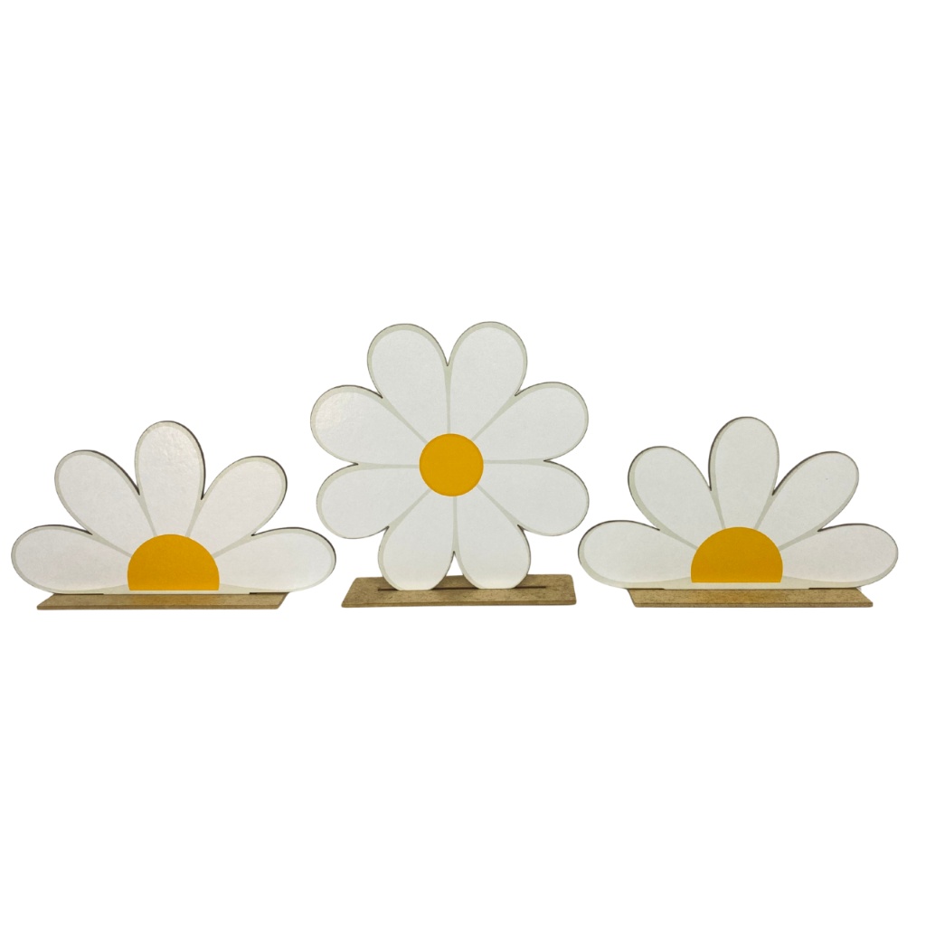 Kit Display de Mesa MDF Margaridas – Decore Festas com Elegância!