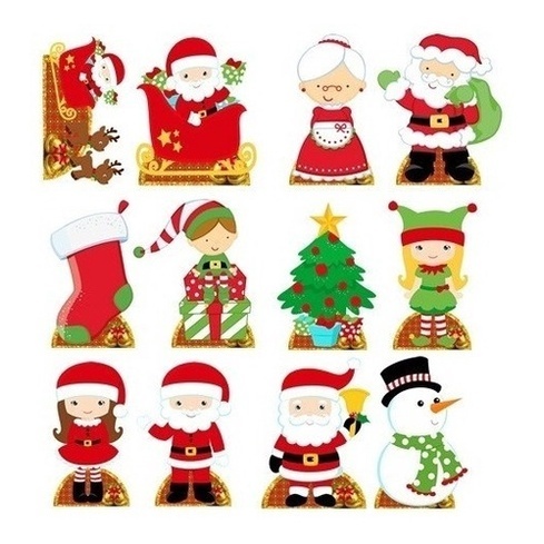 Kit Display Mesa Natal 12 Peças - Decoração Festa 20cm
