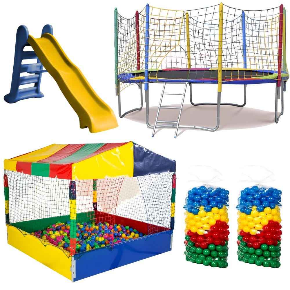 Kit Diversão Completo: Cama Elástica + Piscina de Bolinhas