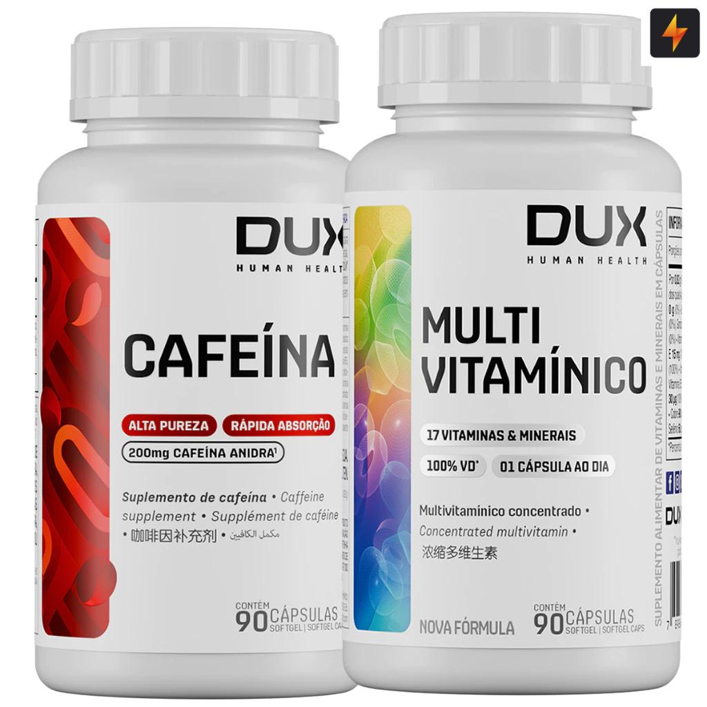 Kit Dux: Multivitamínico + Cafeína - Energia e Foco!