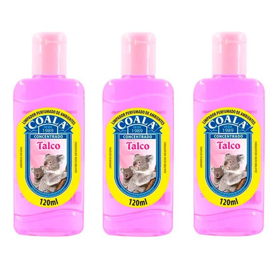 Kit 3 Limpador Perfumado Coala Talco 120ml - Ambientes Limpos e Aromáticos