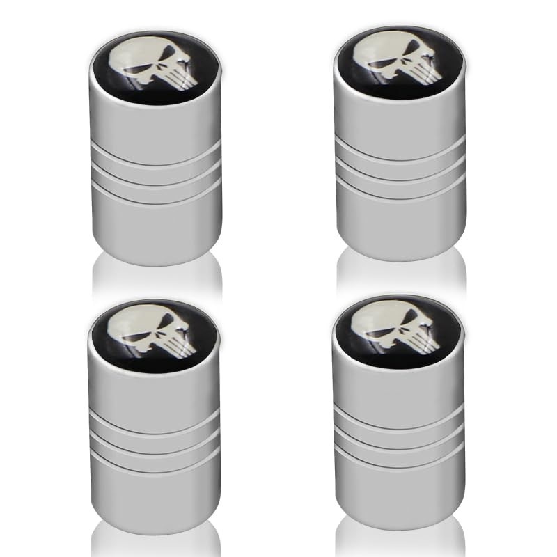 Kit 4 Tampas de Válvula Caveira para Pneu - Estilo e Proteção Automotiva